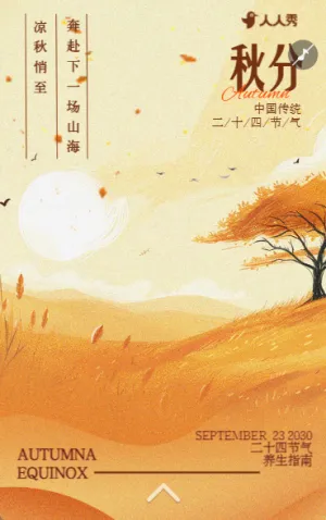 簡約風(fēng)二十四節(jié)氣秋分節(jié)氣介紹企業(yè)節(jié)氣問候宣傳