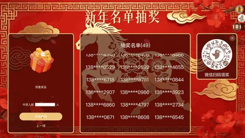 龙马精神马年贺新年名单抽奖