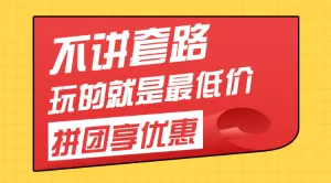 不讲套路玩的就是最低价 红黄撞色双十一拼团活动宣传banner