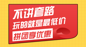 不講套路玩的就是最低價 紅黃撞色雙十一拼團(tuán)活動宣傳banner