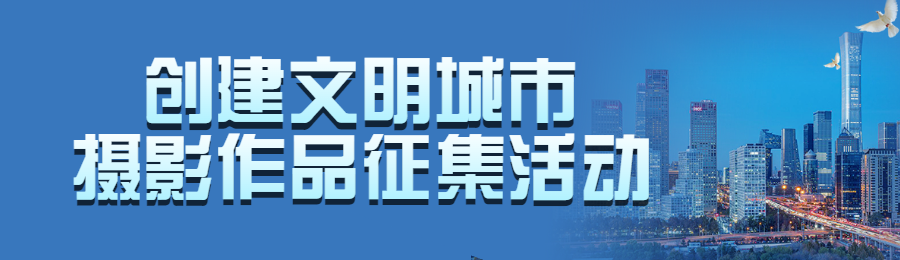 蓝色写实风格政府组织文明城市投票活动banner