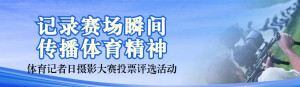 藍(lán)色寫實(shí)風(fēng)格政府組織體育記者日投票活動banner