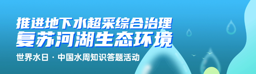 蓝色渐变风格政府机关中国水周世界水日知识答题活动banner