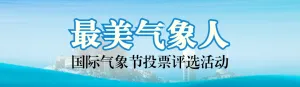 蓝色扁平剪影风格政府组织国际气象节投票活动banner