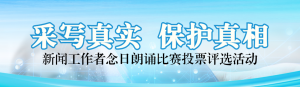 藍(lán)色寫實風(fēng)格政府組織新聞工作者日投票活動banner