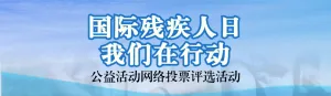 蓝色写实风格政府组织国际残疾人日投票活动banner