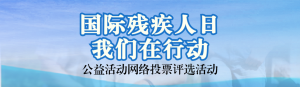 藍色寫實風格政府組織國際殘疾人日投票活動banner