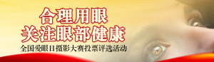 紅色寫實(shí)風(fēng)格政府組織全國愛眼日投票活動banner