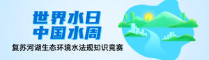 藍色扁平風格政府組織中國水周/世界水日知識答題活動banner