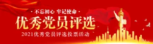 未红色渐变大气党建风格党员评选投票活动banner