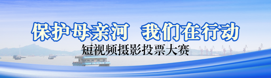 蓝色写实风格政府组织保护母亲河日投票活动banner