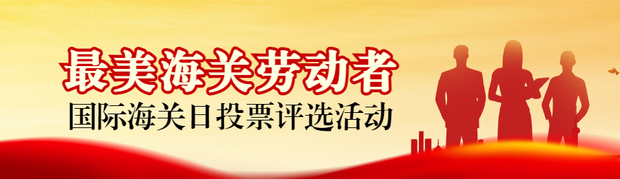 红色党建风格政府组织国际海关日投票活动banner