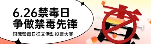 红色扁平风格政府国际禁毒日投票活动banner