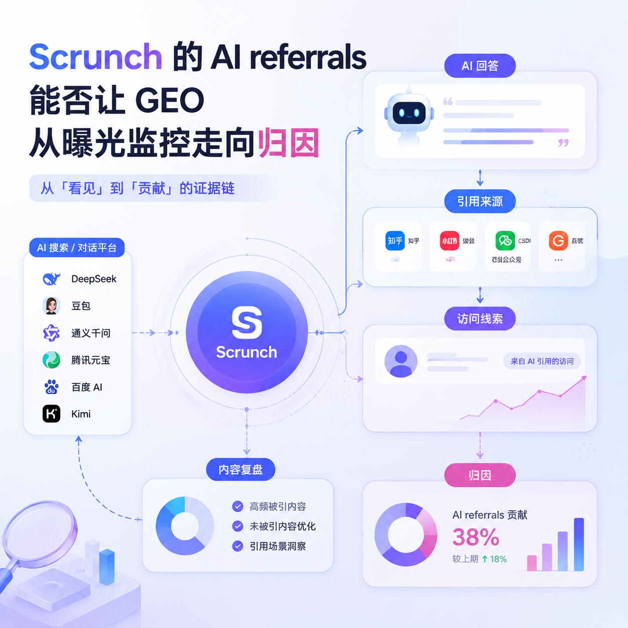 Scrunch 的 AI referrals 能否让 GEO 从曝光监控走向归因