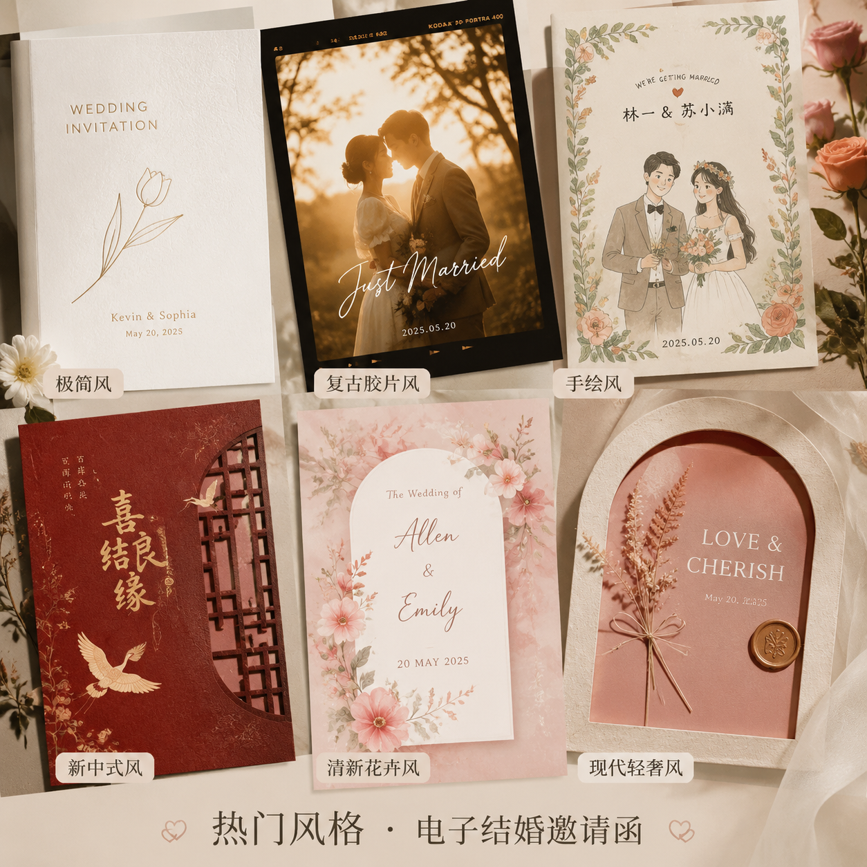 结婚邀请函如何设计？盘点朋友圈最受欢迎的电子请帖风格
