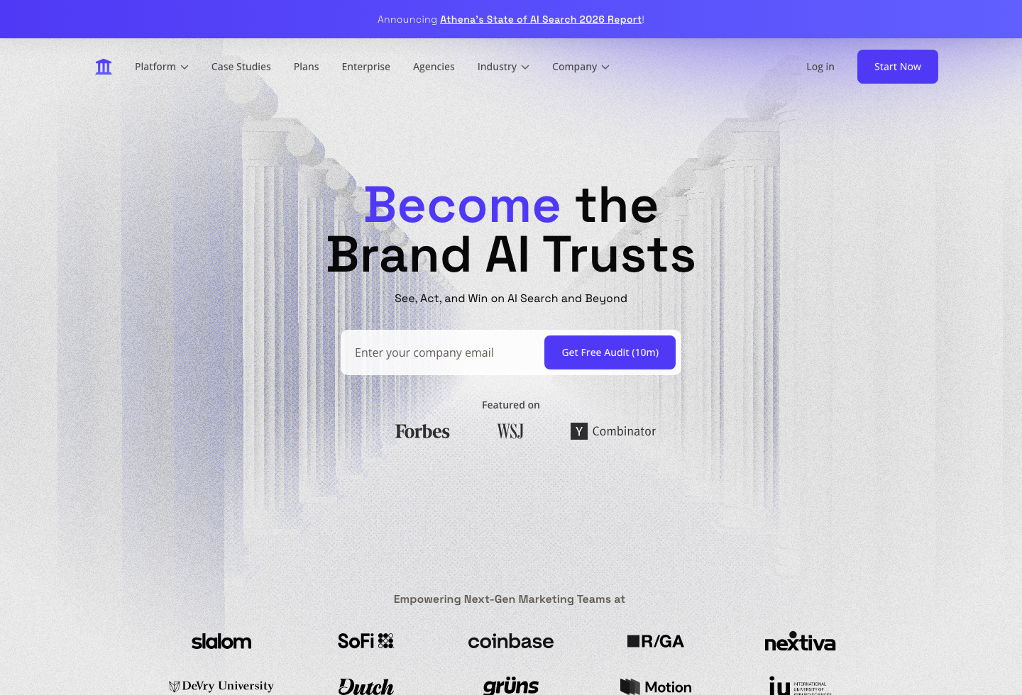 AthenaHQ 官网公开页面截图