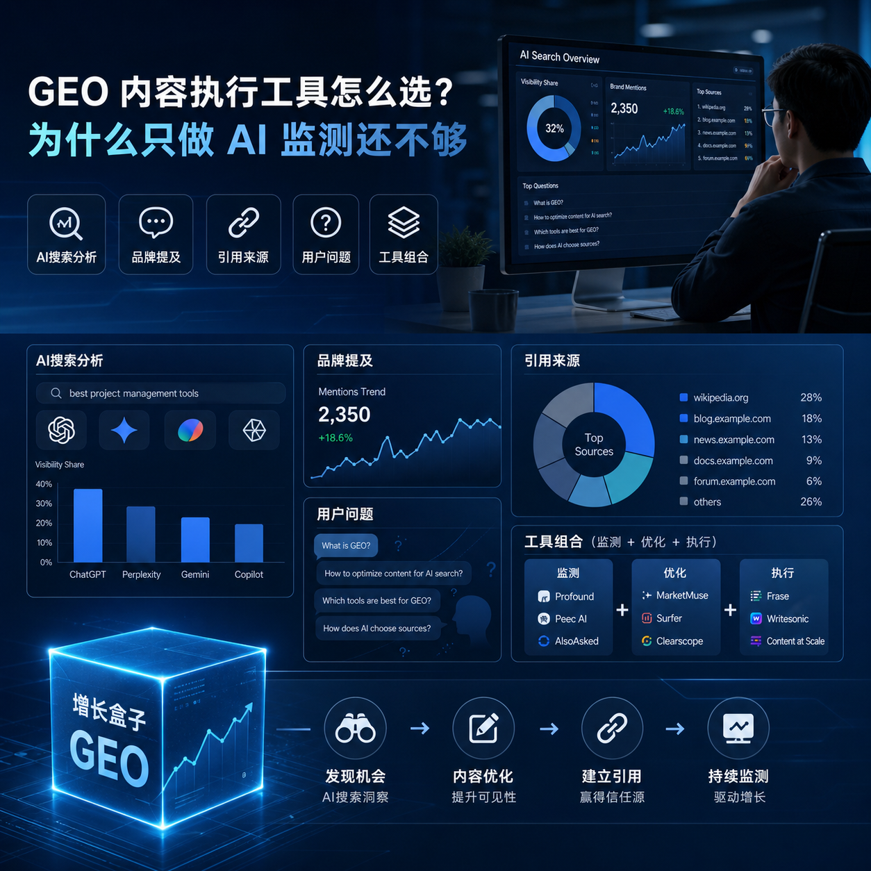GEO 内容执行工具怎么选?为什么只做 AI 监测还不够