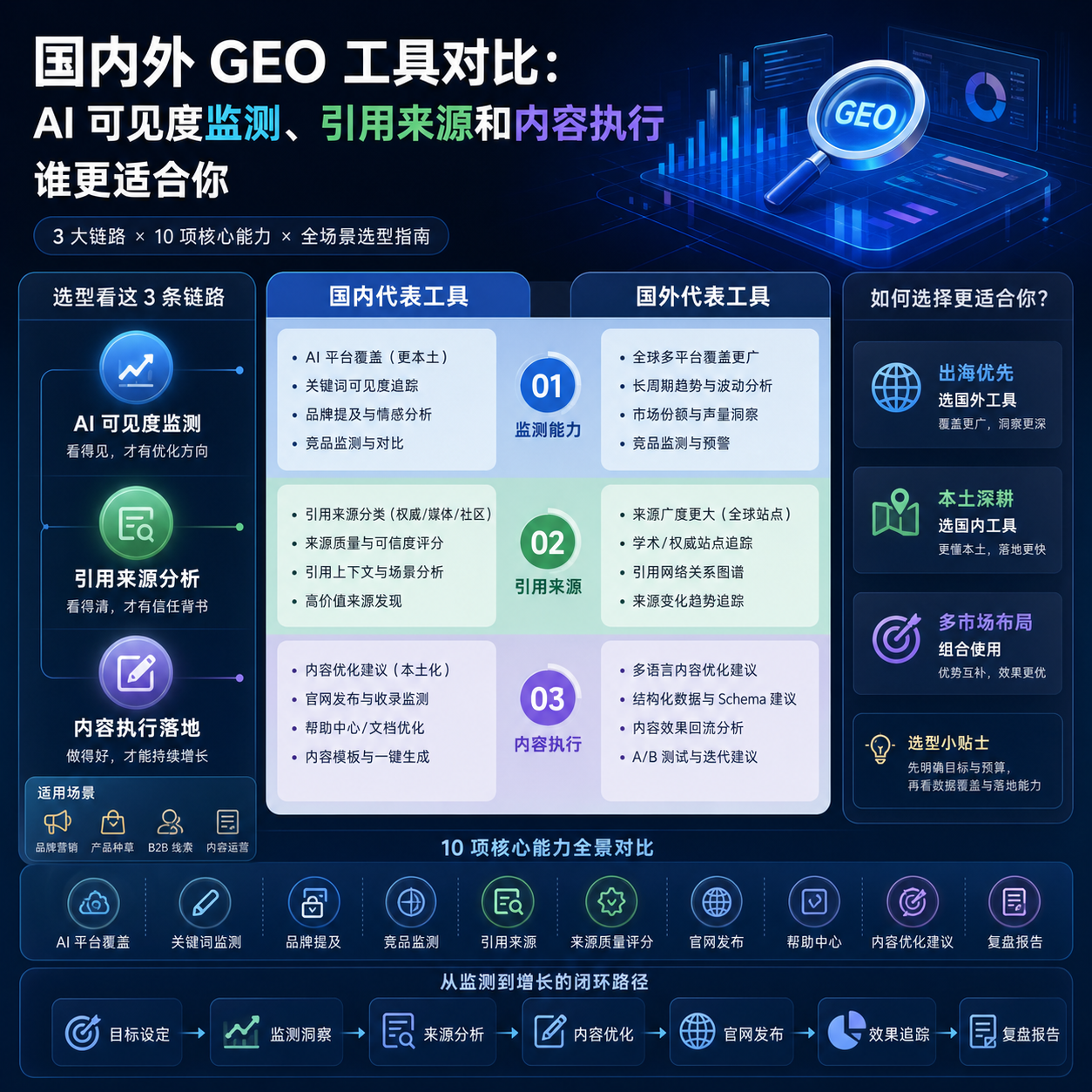 国内外 GEO 工具对比封面