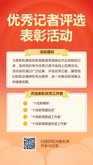 优秀记者评选表彰活动