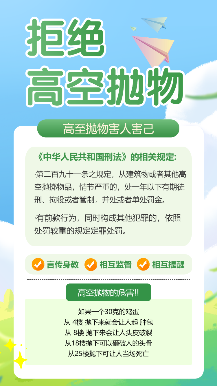 拒绝高空抛物
