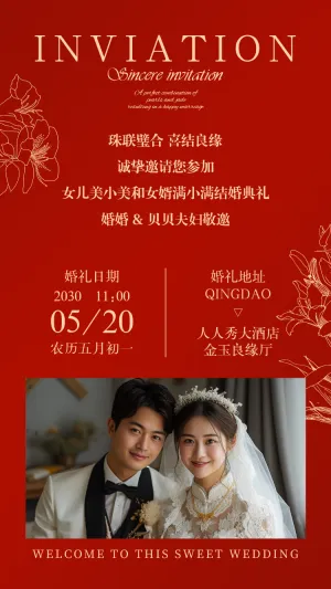 父母邀请函婚礼结婚请柬请贴父母邀请方案