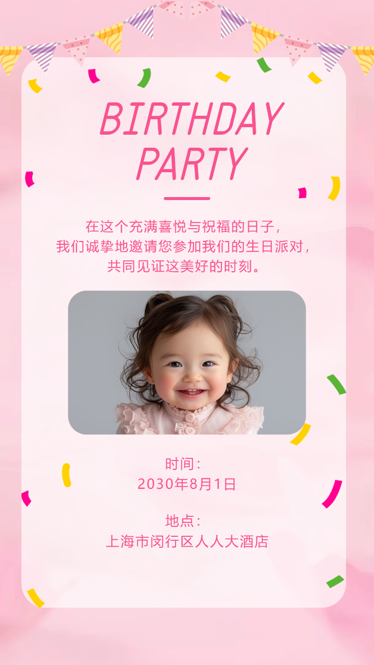 生日派对邀请函生日会生日快乐生日贺卡生日宴