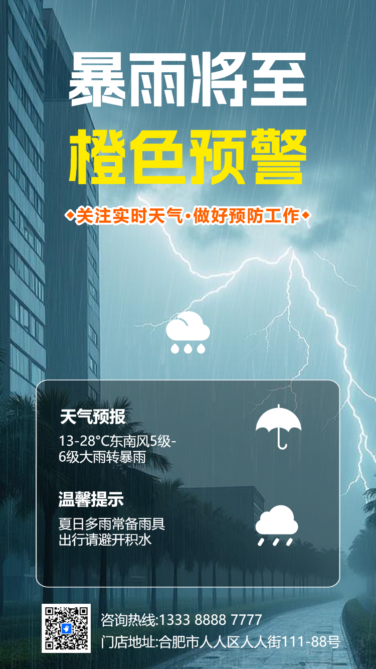 天气暴雨来袭安全防范