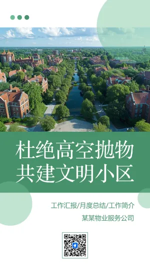 物业通知公告禁止高空抛物社区宣传文明小区