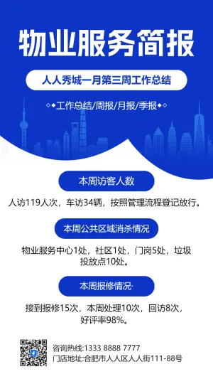 简约小区社区物业服务工作汇报总结