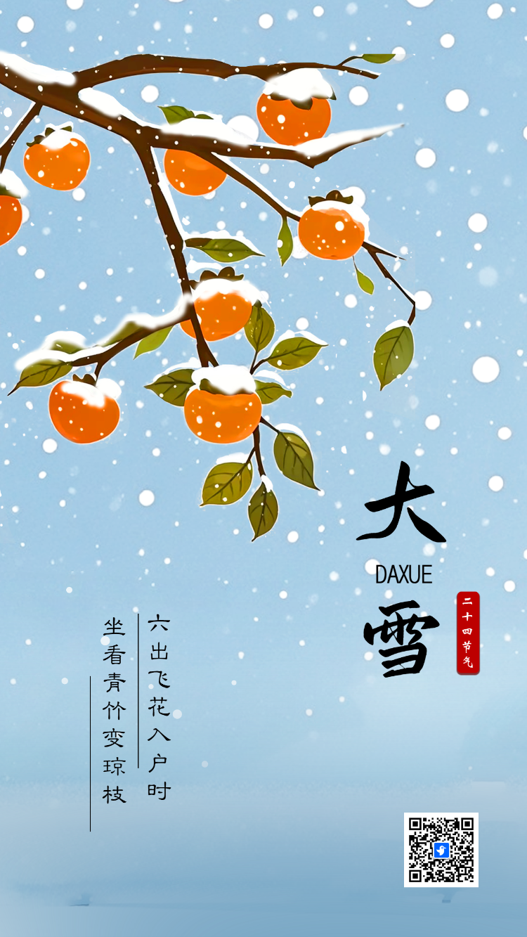 卡通二十四节气大雪节气介绍宣传