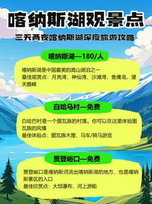 旅游出行喀纳斯湖旅游线路营销