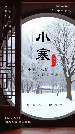 小寒传统节气介绍企业祝福宣传