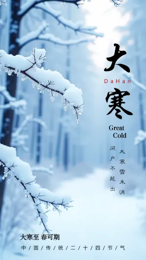 简约大寒节气介绍企业宣传