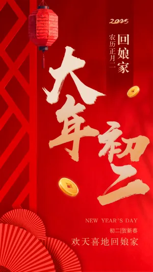 大年初二回娘家习俗海报