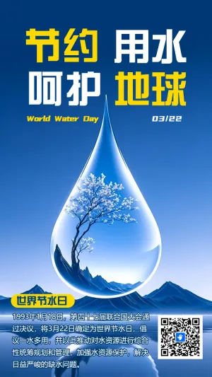 3月22日世界水日公益宣传环保宣传
