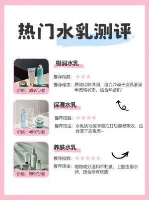 美容美妆护肤水乳产品测评