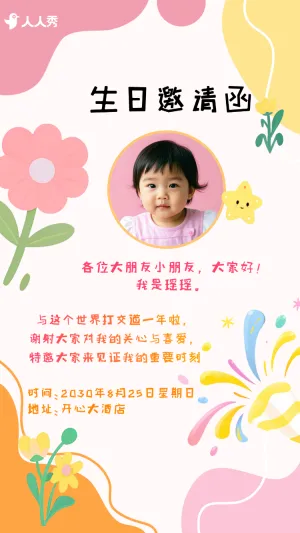生日会派对邀请函生日宴请生日会邀请函