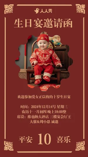 生日宴邀请函


