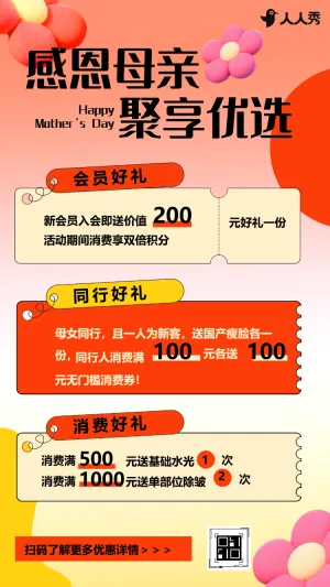 献礼母亲节祝福宣传促销优惠