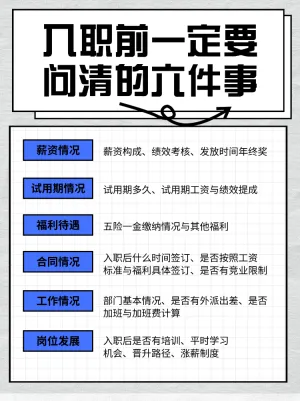 入职前 一定要问清六件事