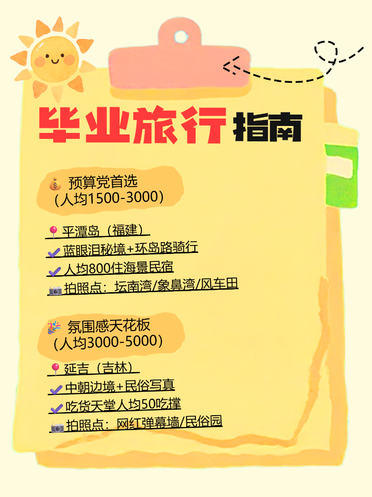 毕业出游旅行攻略