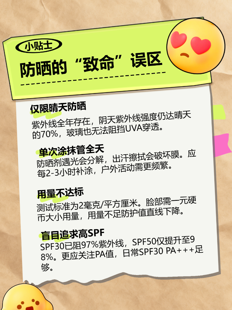 防晒的致命误区