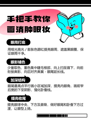 单眼皮肿眼泡必看消肿眼妆教程