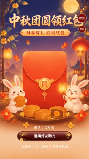 中秋团圆领红包
